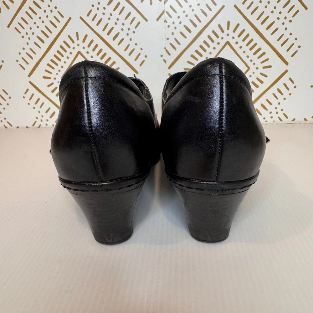 Cobb Hill Mary Jane Heels Black Leather Size 9.5 Dark Academia Goth Whimsigoth - Picture 6 of 10